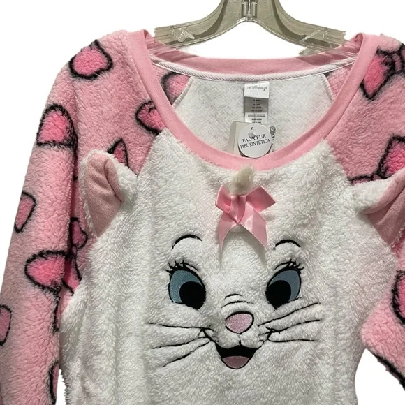 Disney The Aristocats Marie Plush Sleep Set Junior White Pink Size XL NWT - Picture 6 of 12